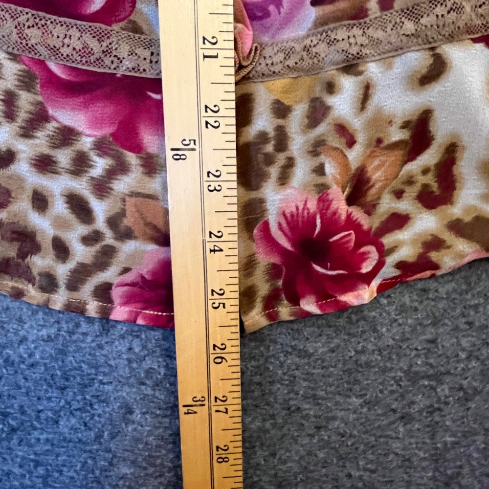 NYC Design Co Silk Skirt Set Womens 2X 3X Leopard Floral Whimsigoth Vtg Y2K Boho - Picture 13 of 16
